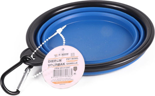 Benson honden of kattenvoerbak opvouwbaar 13 cm blauw