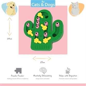 HAPPY PET TABBY PATCH CACTUS PUZZEL INTELLIGENTIE SPEELGOED 34X29X4 CM