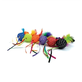 HAPPY PET TABBY PATCH GLITTERBAL MET RATEL EN VEREN 20X4,5X4,5 CM