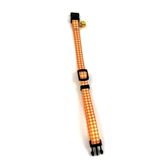 HAPPY PET TABBY PATCH HALSBAND KAT RUIT ORANJE 18-30X1 CM