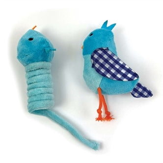 HAPPY PET TABBY PATCH VOGEL BLAUW 11 CM EN 9 CM