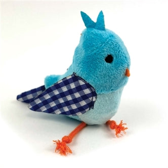 HAPPY PET TABBY PATCH VOGEL BLAUW 11 CM EN 9 CM