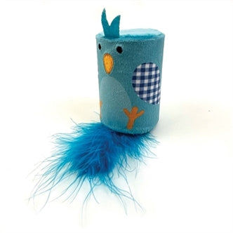 HAPPY PET TABBY PATCH VOGEL RATEL EN ROLLER BLAUW 18X7X7 CM