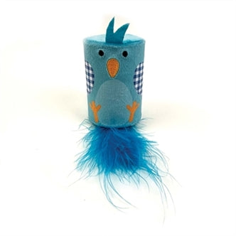 HAPPY PET TABBY PATCH VOGEL RATEL EN ROLLER BLAUW 18X7X7 CM