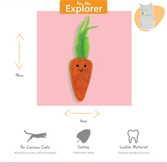 HAPPY PET TABBY PATCH WORTELS MET CATNIP 14 CM EN 20 CM