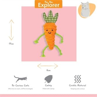 HAPPY PET TABBY PATCH WORTELS MET CATNIP 14 CM EN 20 CM