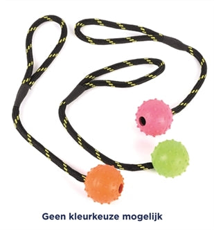 HAPPY PET TOUGH TOYS BAL STUDDED AAN TOUW RUBBER 22X6X6 CM OP=OP