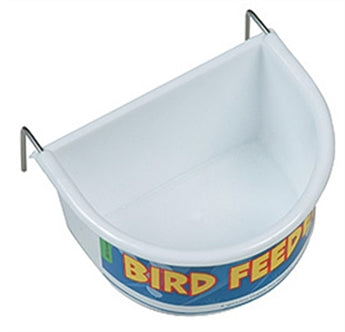 HAPPY PET VOERBAK HALF ROND WIT SMALL 7,5X5,5X3,5 CM