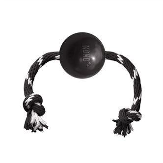 KONG EXTREME BAL MET TOUW ZWART / WIT 7,5X7,5X7,5 CM