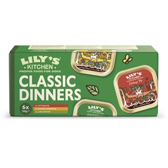 LILY'S KITCHEN DOG ADULT CLASSIC DINNERS TRAY MULTIPACK 6X150 GR