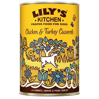 LILY'S KITCHEN DOG CHICKEN / TURKEY CASSEROLE 6X400 GR
