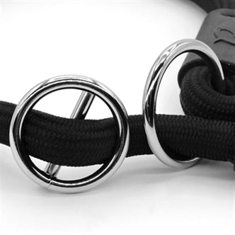 MORSO HALF SLIP HALSBAND HOND SOFT ROPE GERECYCLED BLACK ZWART 60X1 CM