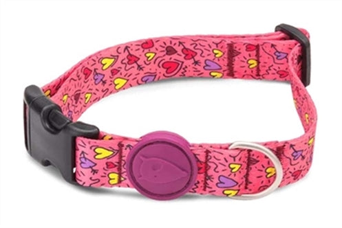 MORSO HALSBAND HOND GERECYCLED PINK THINK ROZE 30-42X1,5 CM