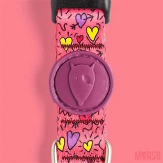 MORSO HALSBAND HOND GERECYCLED PINK THINK ROZE 43-70X2,5 CM