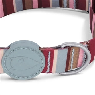 MORSO HALSBAND HOND GERECYCLED SKYLINE ROOD / ROZE 30-42X1,5 CM