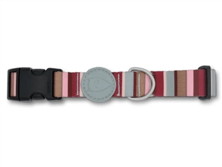 MORSO HALSBAND HOND GERECYCLED SKYLINE ROOD / ROZE 43-70X2,5 CM