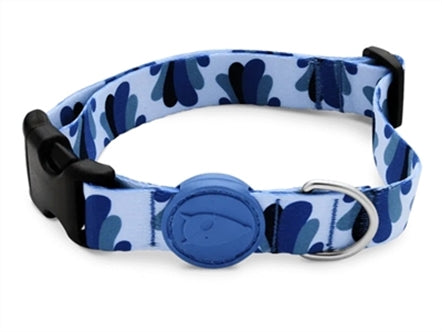MORSO HALSBAND HOND GERECYCLED SPLASH BLAUW 37-58X2,5 CM