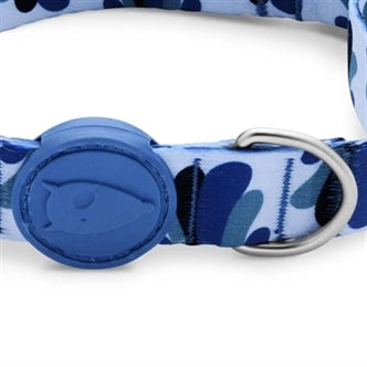 MORSO HALSBAND HOND GERECYCLED SPLASH BLAUW 43-70X2,5 CM