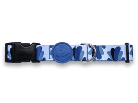 MORSO HALSBAND HOND GERECYCLED SPLASH BLAUW 43-70X2,5 CM