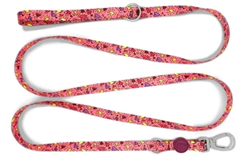 MORSO HONDENRIEM VERSTELBAAR GERECYCLED PINK THINK ROZE 65-200X2,5 CM 20-80 KG