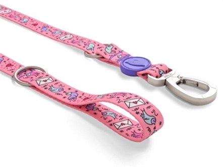 MORSO HONDENRIEM VERSTELBAAR GERECYCLED SWEET TWEET ROZE 65-200X2,5 CM 20-80 KG