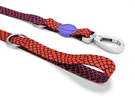 MORSO HONDENRIEM VERSTELBAAR GERECYCLED URBAN LIZARD ROOD 75-230X1,5 CM 1-4 KG