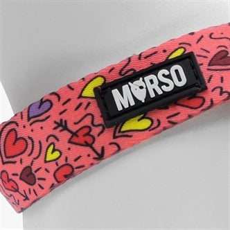 MORSO MINI HONDENTUIG VERSTELBAAR GERECYCLED PINK THINK ROZE 29-38X2,5 CM