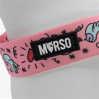 MORSO MINI HONDENTUIG VERSTELBAAR GERECYCLED SWEET TWEET ROZE 29-38X2,5 CM