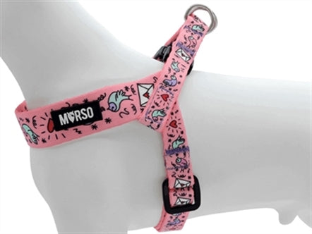 MORSO MINI HONDENTUIG VERSTELBAAR GERECYCLED SWEET TWEET ROZE 29-38X2,5 CM