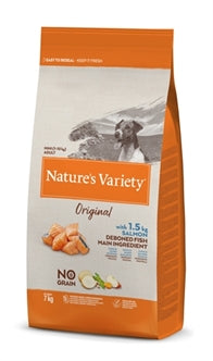 NATURES VARIETY ORIGINAL ADULT MINI SALMON NO GRAIN 7 KG OP=OP