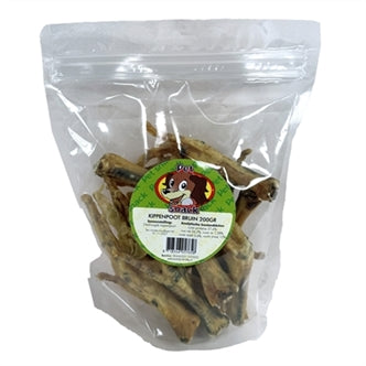 PETSNACK KIPPENPOTEN GEROOKT BRUIN 200 GR