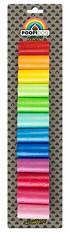 POOPI-DOG POEPZAKJES REGENBOOG KLEUREN 12X15 ST