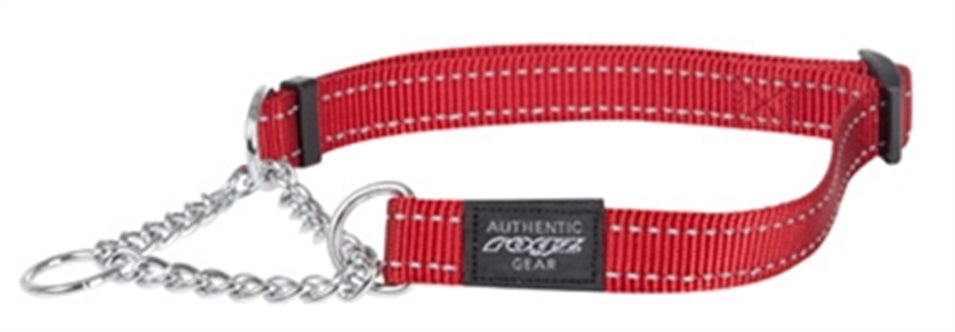 ROGZ FOR DOGS FANBELT HALFSLIP HALSBAND ROOD 20 MMX34-56 CM