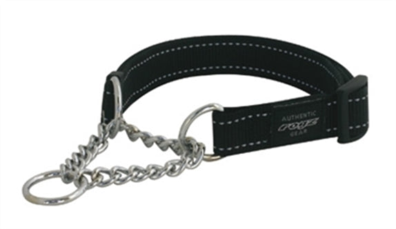 ROGZ FOR DOGS LUMBERJACK HALFSLIP HALSBAND ZWART 25 MMX50-70 CM