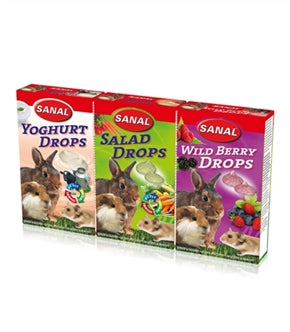 SANAL KNAAGDIER 3-PACK DROPS YOGURT / SALAD / WILD BERRY 3X45 GR