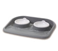 SAVIC BUTLER VOERBAK EN DRINKBAK MET PLATEAU EN ANTISLIP VOETJES 2X300 ML