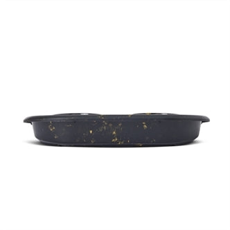SAVIC BUTLER VOERBAK EN DRINKBAK MET PLATEAU MARBLE ZWART / GOUD 45X36X8 CM 2X300 ML