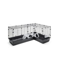 SAVIC CLUBIX CORNER KNAAGDIERKOOI ZWART 146,5/100X50X63,5 CM