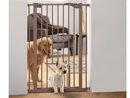 SAVIC DOG BARRIER AFSLUITHEK MET KLEINE DEUR GRIJS 74-84X107 CM OP=OP