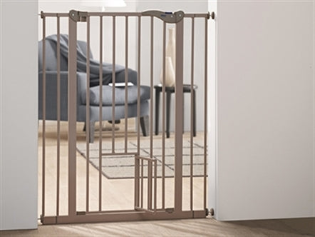 SAVIC DOG BARRIER AFSLUITHEK MET KLEINE DEUR GRIJS 74-84X107 CM OP=OP