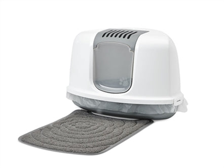 SAVIC HOEK KATTENBAK NESTOR GRIJS / WIT 58,5X45,5X40 CM