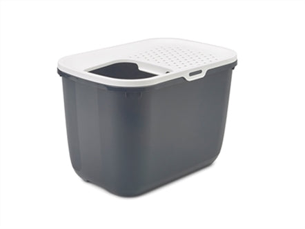 SAVIC KATTENBAK HOP IN ANTRACIET / WIT 58,5X39X39,5 CM
