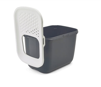 SAVIC KATTENBAK HOP IN ANTRACIET / WIT 58,5X39X39,5 CM