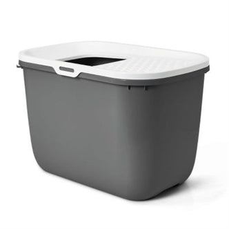 SAVIC KATTENBAK HOP IN ANTRACIET / WIT 58,5X39X39,5 CM