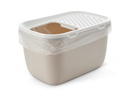 SAVIC KATTENBAK HOP IN GIANT WIT / MOKKA 74X50X43,5 CM