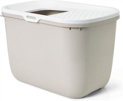 SAVIC KATTENBAK HOP IN WIT / MOKKA 58,5X39X39,5 CM