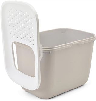 SAVIC KATTENBAK HOP IN WIT / MOKKA 58,5X39X39,5 CM