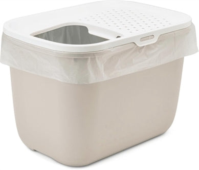 SAVIC KATTENBAK HOP IN WIT / MOKKA 58,5X39X39,5 CM