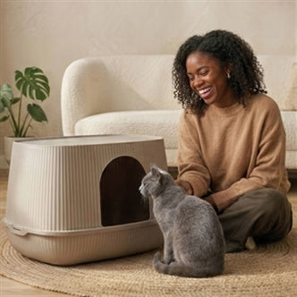 SAVIC KATTENBAK MOONA WARM GRIJS 57X39X39 CM