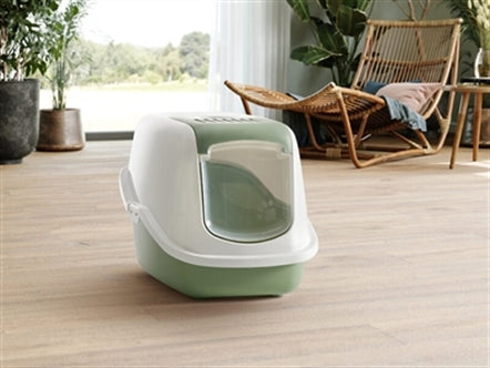 SAVIC KATTENBAK NESTOR BOTANICAL GROEN 56X39X38,5 CM